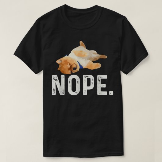 Nope Lazy Pomeranian T-shirt (Design voorkant)
