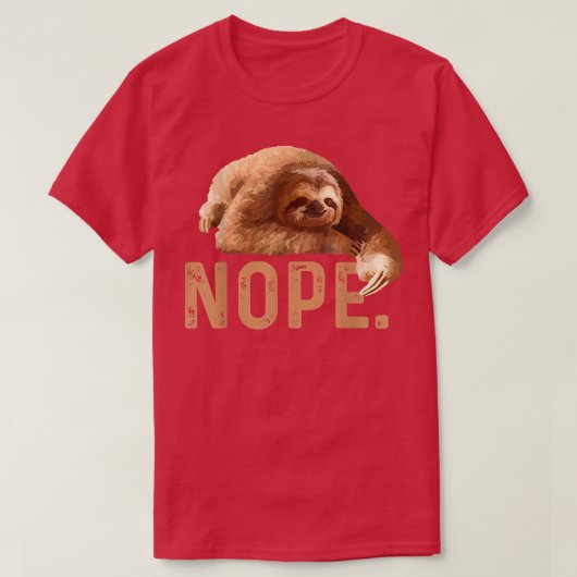 Nope Lazy Sloth T-shirt (Design voorkant)
