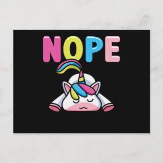 Nope Lazy Unicorn Tired Girls Briefkaart