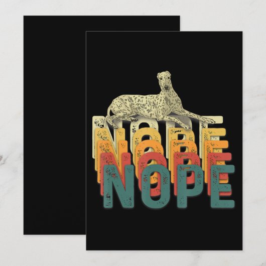 Nope Lazy Whippet Dog - Hondenliefhebber Gift Feestdagenkaart (Voorkant / Achterkant)