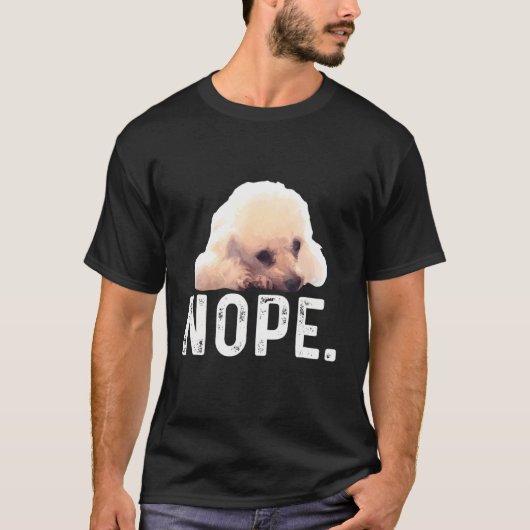 Nope luie poedelhond t-shirt (Voorkant)