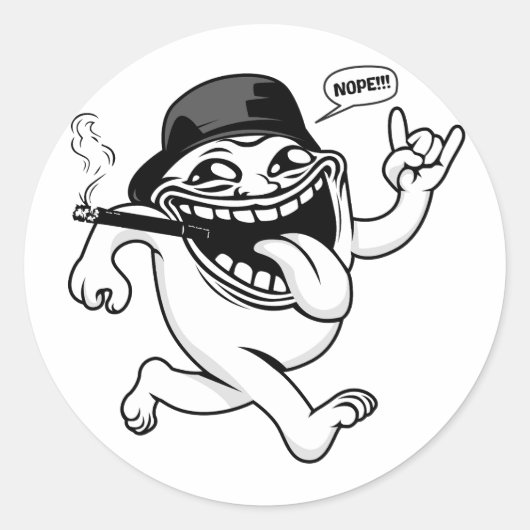 Nope Meme Ronde Sticker (Voorkant)