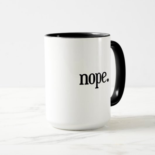 Nope mok - grappige kantoor koffie-mok (Voorkant rechts)