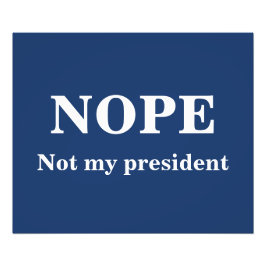 NOPE Niet mijn president aanpasbaar Foto Afdruk