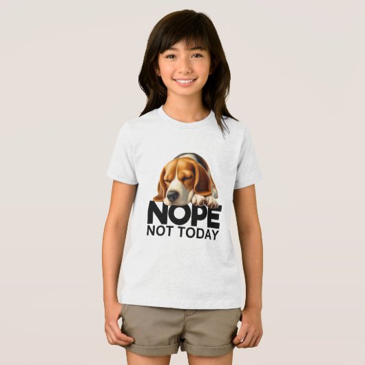 Nope niet vandaag Beagle Tri-Blend Shirt (Voorkant volledig)