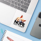 Nope, niet vandaag Chihuahua Sticker (Laptop met iPhone)