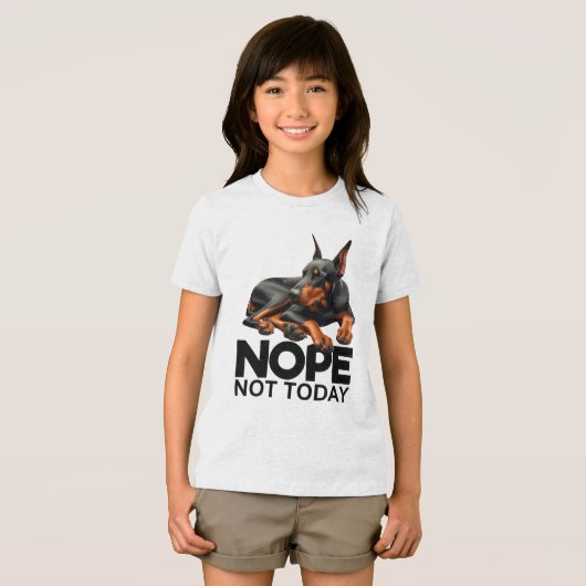 Nope niet vandaag Doberman Pinscher Tri-Blend Shirt (Voorkant volledig)