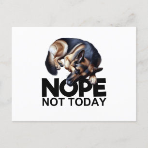 nope, niet vandaag, duitse herder briefkaart