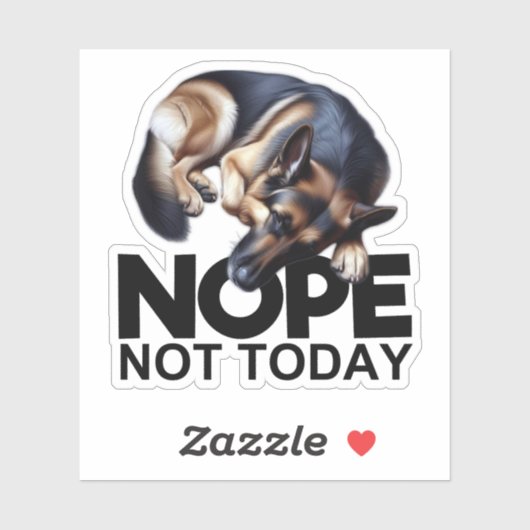 nope, niet vandaag, duitse herder sticker (Vel)
