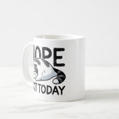 Nope niet vandaag Funny Cool Schattigee zwart-witt Koffiemok (Voorkant links)