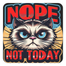 NOPE, NIET VANDAAG geen 2 Classic Square Sticker