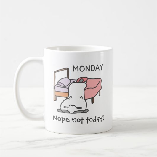 "Nope, niet vandaag" Grumpy Cat Mok - Lazy Monday  (Links)