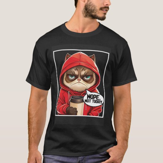 Nope Niet Vandaag Kat I Lazy Kat Nope 1 T-shirt (Voorkant)