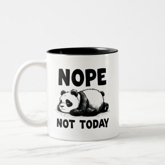 Nope niet vandaag panda Beer twee-tone koffie Mok (Links)