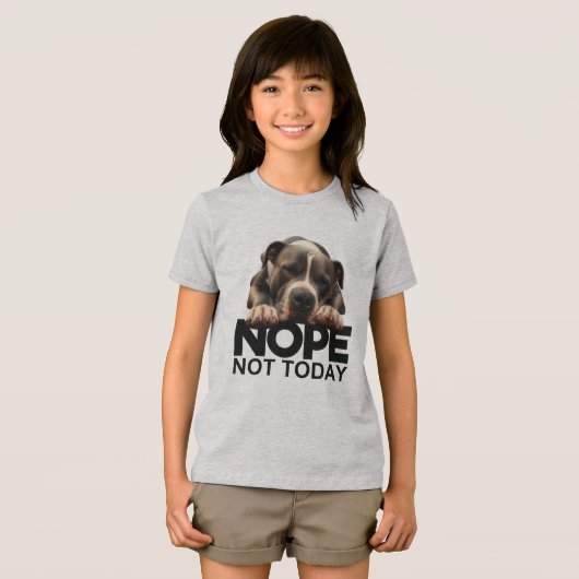 Nope niet vandaag Pitbull Tri-Blend Shirt (Voorkant volledig)