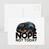 Nope niet vandaag Rottweiler Briefkaart (Voorkant / Achterkant)