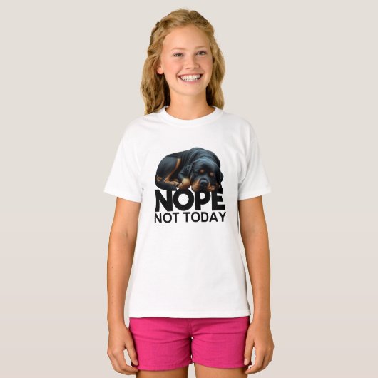 Nope niet vandaag Rottweiler T-shirt (Voorkant volledig)