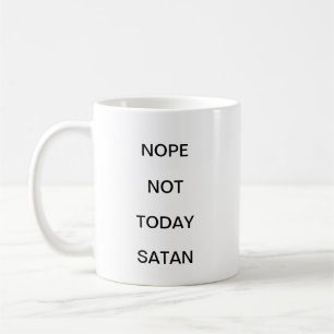 Nope niet vandaag satan minimalistische grappige m koffiemok