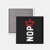 Nope No Kings Protest Teken Grappig Anti-Trump 4e Magneet (Voorkant / Achterkant)