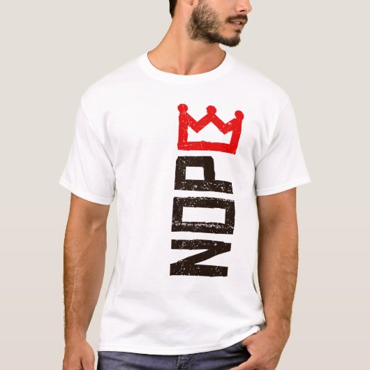 Nope No Kings protestbord verticaal T-shirt (Voorkant)