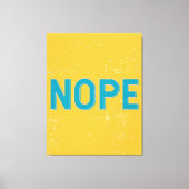 NOPE Noodlijdende Typografie in geel en blauw Canvas Afdruk (Voorkant)