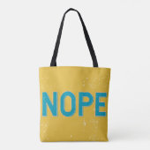 NOPE Noodlijdende Typografie in geel en blauw Tote Bag (Achterkant)