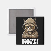 Nope! Nope - Employee Work Colleagues Teenager Cat Magneet (Voorkant / Achterkant)