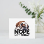 Nope not Today Bulldog Briefkaart (Staand voorkant)