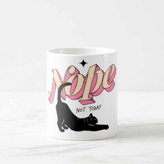 Nope Not Today Cat Mug – Funny Cat Coffee Cup Koffiemok (Center)