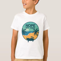 "Nope Not Today Cat T-shirt: Chill Beach Vibes"
