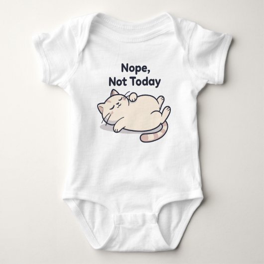 Nope Not Today – Funny Cat Meme Baby Bodysuit (Voorkant)