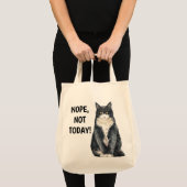 Nope not Today Grapny Grouchy Black White Cat Tote Bag (Voorkant (product))