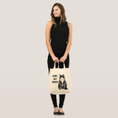 Nope not Today Grapny Grouchy Black White Cat Tote Bag (Voorkant (model))