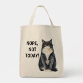 Nope not Today Grapny Grouchy Black White Cat Tote Bag (Achterkant)