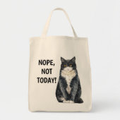 Nope not Today Grapny Grouchy Black White Cat Tote Bag (Voorkant)
