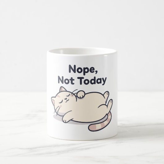 Nope Not Today Lazy Cat Funny Coffee Mug – Gift Koffiemok (Center)