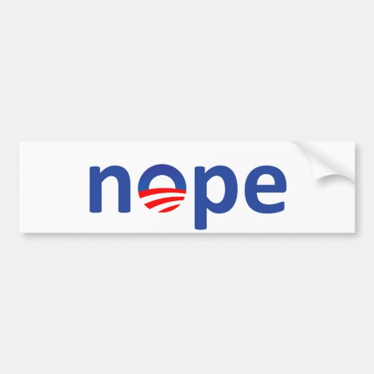 Nope Obama Bumpersticker (Voorkant)