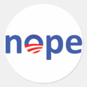 Nope Obama Ronde Sticker (Voorkant)