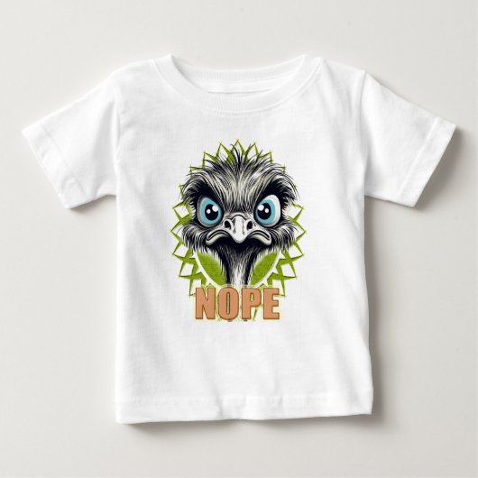 NOPE Ostrich White Baby Tee (Voorkant)