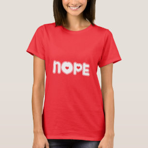 Nope Red T shirt voor vrouwen/meisjes