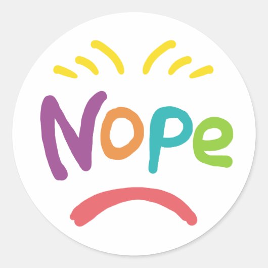 Nope Ronde Sticker (Voorkant)