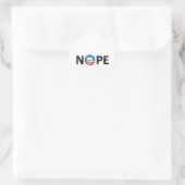 nope ronde sticker (Tas)
