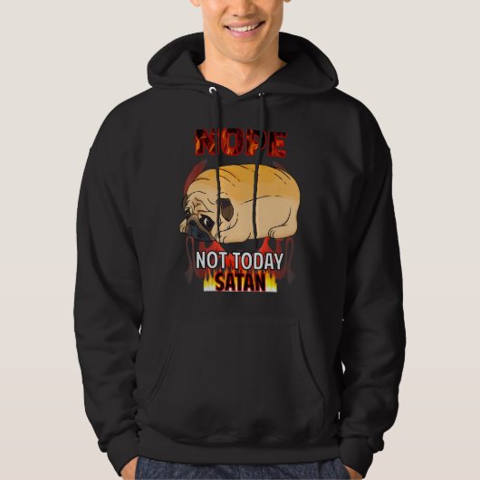 Nope Satan Pug Hoodie (Voorkant)