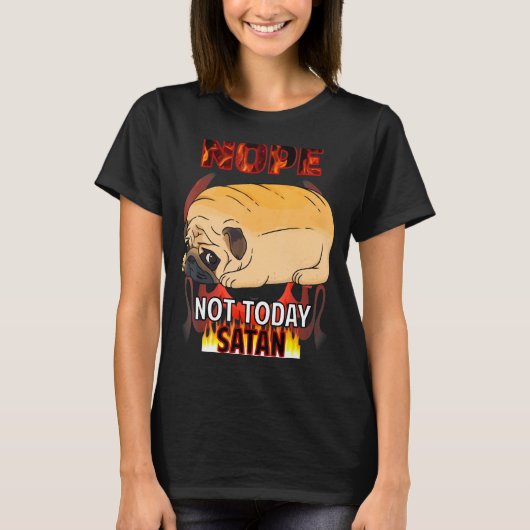 Nope Satan Pug T-shirt (Voorkant)