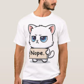 Nope Sign Cat T-shirt (Voorkant)