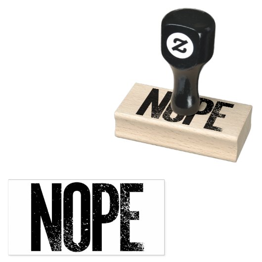 Nope Stamp Block Letters licht vervormd Rubberstempel (Gestempeld)