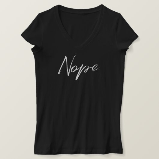 Nope trendy zwart slim fit shirt voor vrouwen (Design voorkant)
