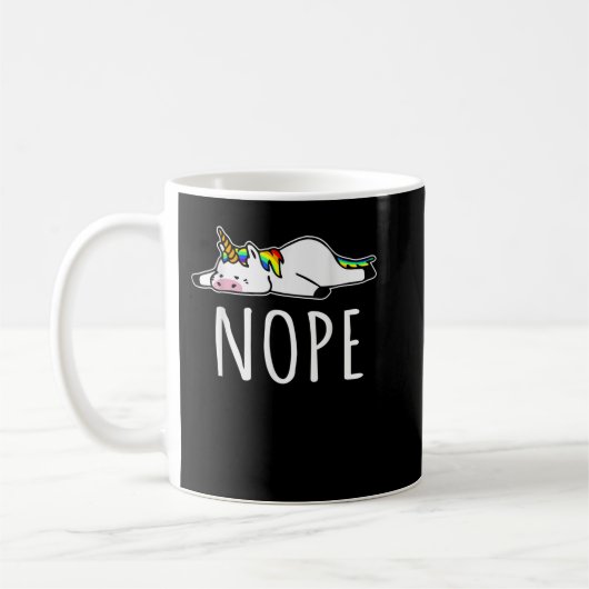 Nope Unicorn Nah zal het niet doen, Funny Lazy 938 Koffiemok (Links)