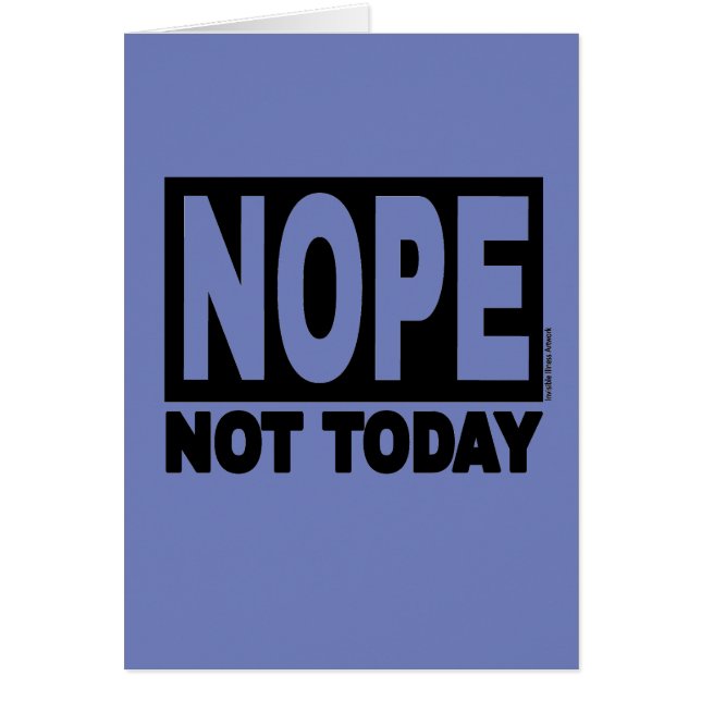 NOPE vandaag niet (Voorkant)
