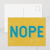 NOPE - Verstoorde Typografie in Blauw en Geel Briefkaart (Voorkant / Achterkant)